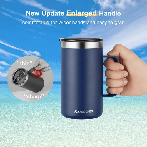 Vista 57 de KXIAOCHEN - Taza de café aislada de 20 onzas con tapa, taza de café de acero inoxidable, vaso de café de doble pared con aislamiento al vacío