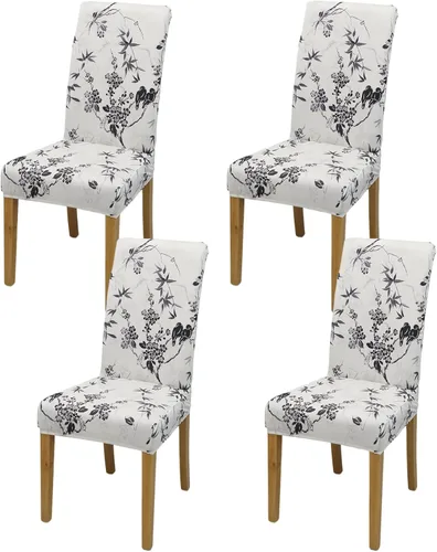 Vista 92 de Fundas para Sillas de Comedor, Juego de Fundas para Sillas de Comedor de 4 Piezas, Fundas Elásticas para Sillas de Cocina, Fundas para Sillas