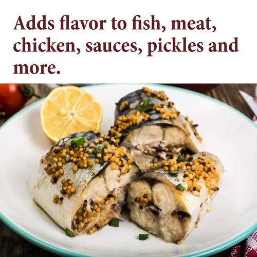 Vista 3 de The Spice Way Semilla de mostaza amarilla (6 onzas) semillas enteras, bolsa resellable