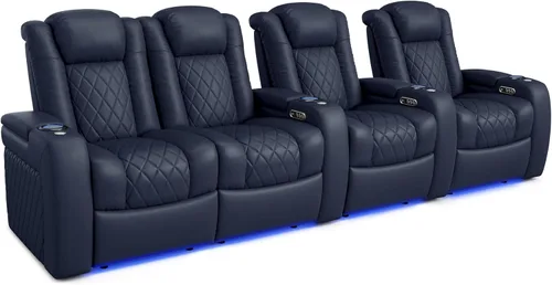 Vista 29 de Valencia Tuscany - Asiento de cine en casa, sillón reclinable eléctrico de piel de napa con espuma viscoelástica de gel frío, carga USB-C/USB-A