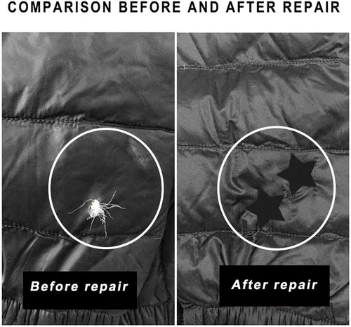 Vista 5 de 8 parches de reparación de nailon, autoadhesivos e impermeables, parches de reparación ligeros, regalos para ropa, chaqueta, tienda de campaña