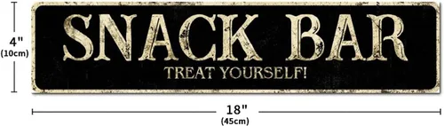Vista 6 de Madcolitote Letrero de calle personalizado SNACK BAR con texto en inglés «Snack Bar» de madera para decorar la pared de la sala de estar, arte