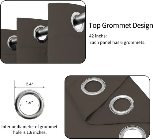 Vista 310 de Easy-Going - Cortinas opacas para dormitorio, aislamiento térmico sólido con ojales, cortinas de ventana para reducción de ruido, cortinas