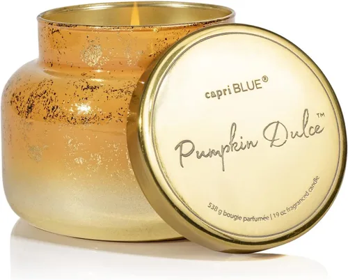 Vista 15 de Capri Blue Glimmer Mini Tin - Vela perfumada a manzana con mini portavelas, mezcla de cera de soja, Capri Blue Apple Cider Social Red and Gold