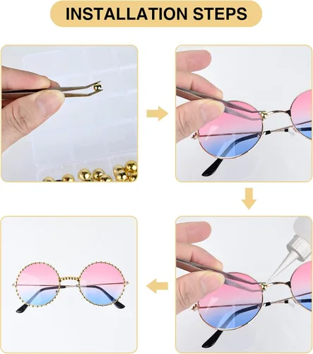 Vista 5 de FEPITO 11070 perlas semicirculares, 8 tamaños, cuentas de perlas de parte trasera plana, cuentas de perlas planas para manualidades, adorno