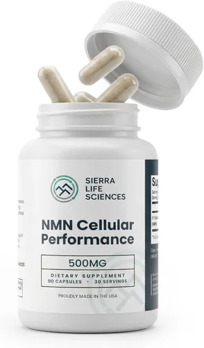 Rendimiento celular NMN – 500 mg de mononucleótido de nicotinamida para apoyo de NAD+, energía celular y recuperación – Suplemento de longevidad y