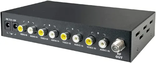 AllAboutAdapters Modulador de audio de vídeo RCA compuesto de 4 entradas a coaxial