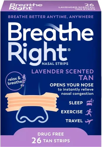 Vista 2 de Breathe Right Tiras nasales, lavanda, 26 unidades (paquete de 3)
