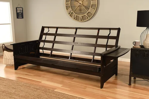 Vista 7 de Kodiak Furniture Phoenix Futon Set, Suede Black, Queen
