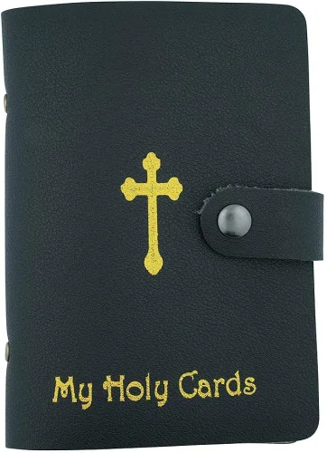 Tarjetero de cuero de 5 pulgadas Se adapta a 20 tarjetas Perfecto para tus tarjetas de felicitación favoritas 20 fundas protectoras Christian