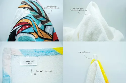 Vista 3 de Toalla de playa - Algodón suave y absorbente y microfibra de secado rápido - 33 x 61 pulgadas - Producto perfecto para playa, piscina y viajes, moda