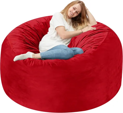 Vista 194 de de 3 pies con relleno de espuma viscoelástica, puf grandes, sofá suave con funda de terciopelo holandés, 36 x 36 x 24 pulgadas (morado)