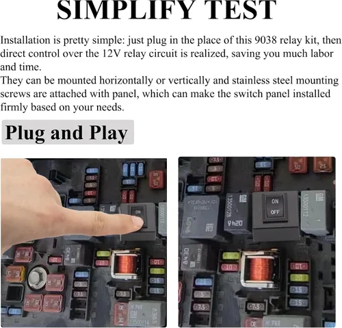 Vista 3 de Probador de relé 9038, herramienta de escaneo de diagnóstico 9038, kit de interruptor maestro de derivación de la bomba de combustible, repuesto