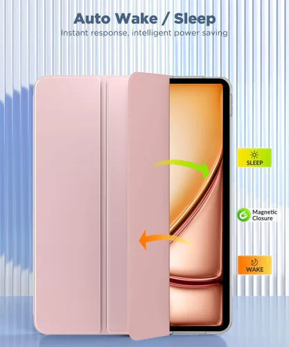 Vista 6 de MoKo para iPad Air de 13 pulgadas, funda M3 2025/M2 2024, funda para iPad Air de 13 pulgadas con parte trasera de TPU translúcida y esmerilada