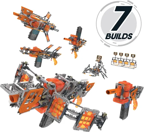 Vista 5 de K'NEX Cyber-X C10 Crossover Legacy con motor – Explosiones de hasta 60 pies – 460 piezas, 7 construcciones, objetivos, 10 dardos – Gran regalo