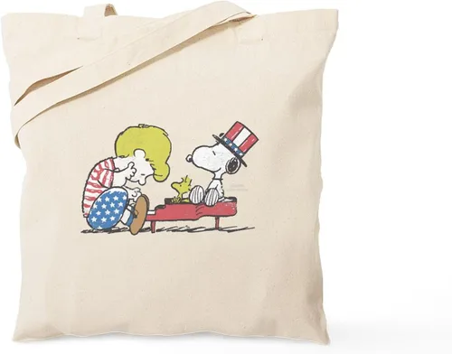 Vista 10 de CafePress Peanuts Snoopy Bolsa Tote de Lona Natural, Bolsa de Compras Reutilizable