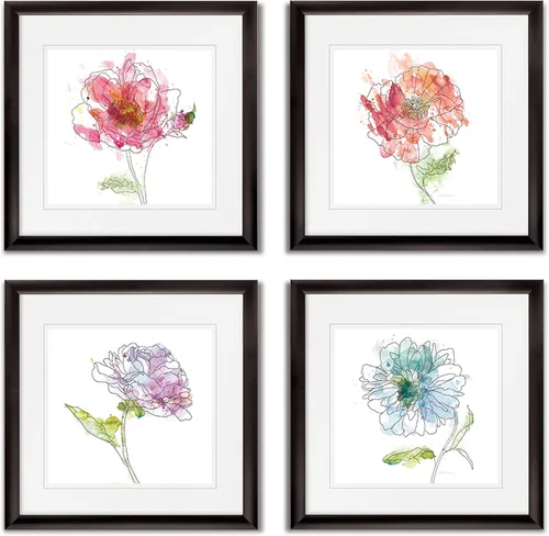 Vista 86 de Wexford Home Colección de primavera de jardín de campo francés, colección de primavera, juego de 4 paneles para decoración de pared de oficina