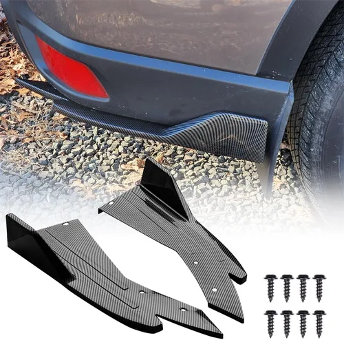 Vista 2 de JSCARLIFE Borde de parachoques trasero de automóvil, protector universal de ABS, borde protector de parachoques de alerón, falda lateral