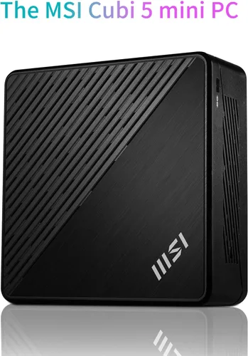 Vista 3 de MSI Cubi 5 Professional Mini PC, procesador Intel i5-1235U de 12.ª generación, 16 GB RAM, 1 TB SSD, Wi-Fi 6, Windows 11 Pro, soporte para pantalla