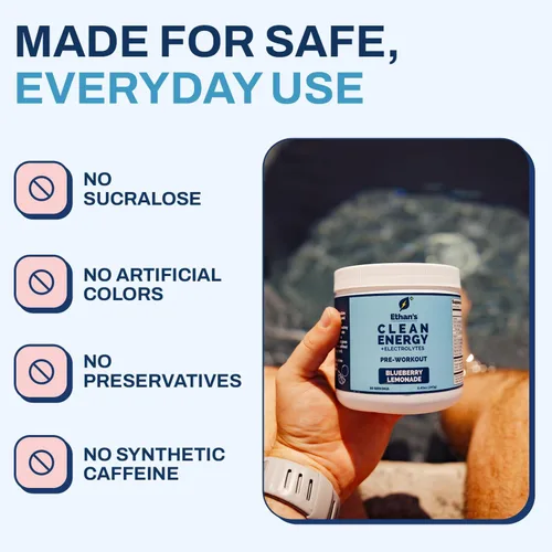 Vista 5 de Ethan's Feel Good - Mezcla de bebidas de hidratación y preentrenamiento Cafeína a base de plantas, electrolitos, vitaminas B - Limonada