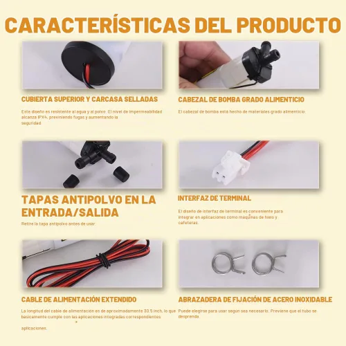 Vista 5 de Actualización KPW26C-12C2 Bomba de agua compatible con perfil G E Opal 2.0, DC 12V