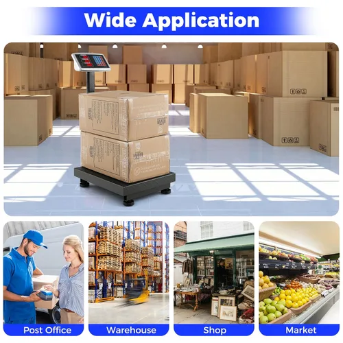 Vista 6 de Goplus Báscula digital de plataforma de 660 libras, báscula postal electrónica comercial con calculadora de precios de LB/kg, precisión de 0.1