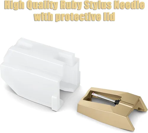 Vista 2 de DIGITNOW Aguja para tocadiscos, aguja dorada con 3 unidades de lápiz capacitivo Dimond, repuesto para tocadiscos, reproductor de discos de vinilo