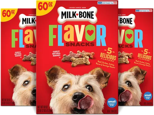 Milk-Bone Flavor Snacks - Golosinas para perros pequeños, 60 onzas (paquete de 3)