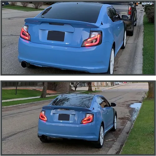 Vista 3 de SPEC-D TUNING Luces traseras LED negras con barra de luz LED blanca compatible con Scion TC 2011-2013, conjunto de par izquierdo + derecho