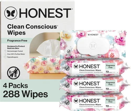 Vista 21 de The Honest Company Clean Conscious Toallitas multiusos Hipoalergénicas + sin fragancia para piel sensible Más del 99% de agua, compostables, a