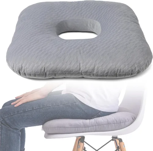 Vista 10 de Hshbxd Almohada de dona para aliviar el dolor de coxis, cojín para silla de ruedas para hemorroides y úlceras de cama, embarazo, almohada de dona
