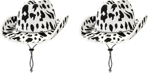 Vista 8 de Beistle Sombreros de vaquero con estampado de vaca, correa ajustable para la barbilla, disfraz de Halloween, fiestas temáticas del salvaje oeste