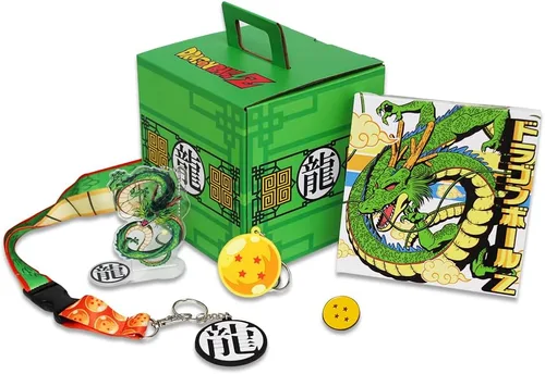 JUST FUNKY Dragon Ball Z Goku - Caja coleccionista de regalo con cordón, alfiler, lienzo de pared de 5 x 5 pulgadas, llavero y soporte acrílico