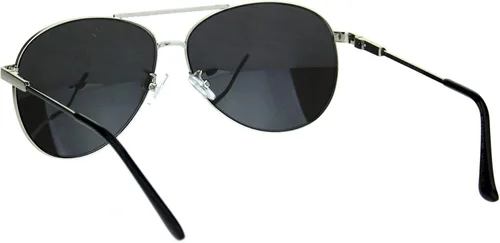 Vista 4 de Gafas de sol de pilotos de policía con borde de metal con lente de espejo plateado