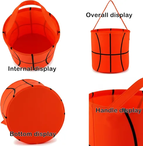 Vista 2 de XinblueCo Cesta de béisbol Cestas de Pascua para lona Cestas de caza de huevos de Pascua