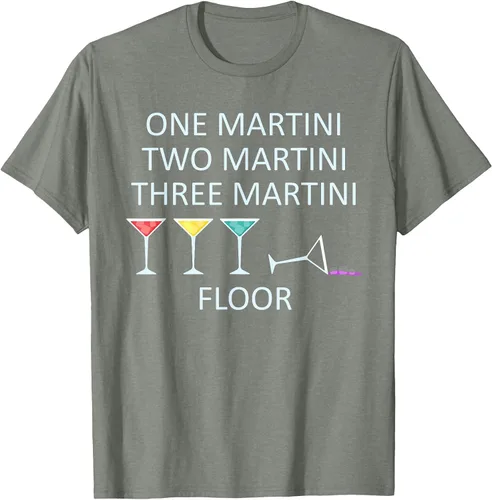 Vista 37 de Funny Bartender One Two Three Martini Floor Cocktail T-Shirt Asphalt Grey
