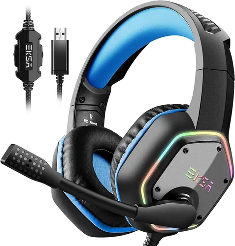 Vista 16 de EKSA E1000WT Wireless Gaming Headset,2.4GHz USB Gaming Headphones with Microphone for PC, PS5, PS4, Nintendo Switch, 7.1 Surround Sound Headset, RGB