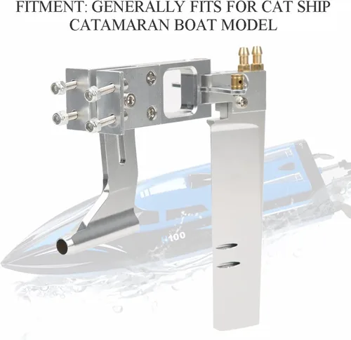 Vista 5 de Kit de timón de barco RC, eje flexible integrado de 4.331 in RC barco absorbente de agua timón aleación de aluminio para sistema de eje de 0.2