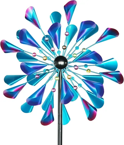 Decoroca Hilanderos de viento para familias – Molinillos de viento grandes de metal para exteriores de 72 pulgadas – Bonita decoración al aire libre
