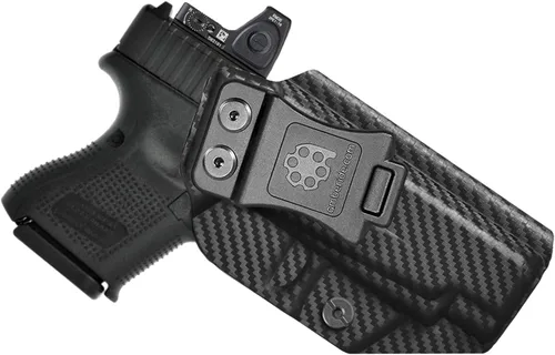 Vista 10 de Amberide IWB Kydex Holster for Glock 26/27 Gen1-5 and Glock 33 Gen3-4, Concealed Carry, Optics Ready, Adjustable Cant, Posi-Click Retention, Made in