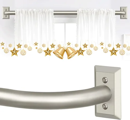 Vista 12 de TVWOO Barras de Cortina Envolventes Doradas de 28 a 48 Pulgadas: Barra de Cortina de Ventana Ajustable Opaca, Barras de Cortina Individuales