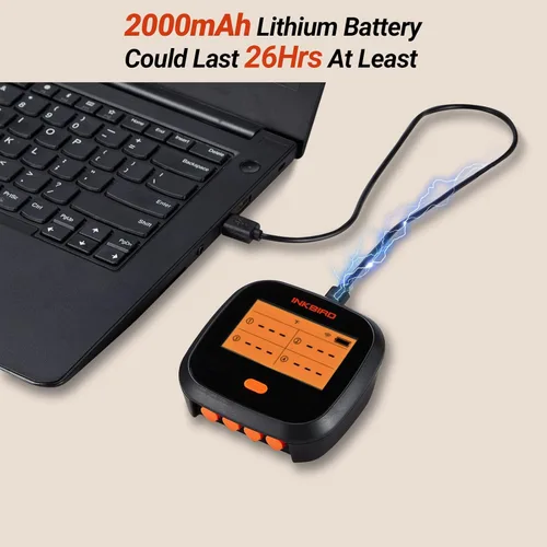 Vista 3 de INKBIRD Termómetro WiFi para Carne para Asar, Termómetro BBQ Recargable de Rango Ilimitado con Calibración de APP, Gráfico de Temperatura