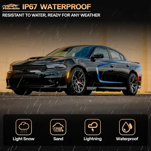 Vista 7 de Luces LED de marcador lateral rojo ámbar para Dodge Charger SRT Hellcat Scat Pack 2015 2016 2017 2018 2019 2020 2021 2022 2023 2024, kit de lente
