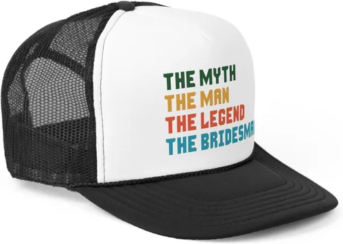 Vista 8 de Teegarb Letter Blanket The Myth The Man The Legend Wedding Bridesman Propuesta Hombre de Honor Trucker Gorras
