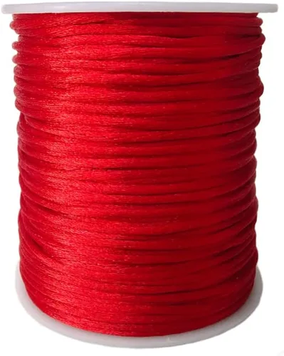 Vista 34 de 1.5 mm x 110 yardas de cordón de satén de nailon para abalorios, hilo trenzado para nudos chinos afortunados, macramé, collares y pulseras de cola