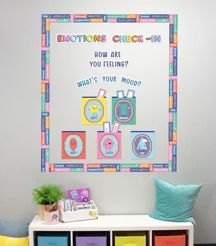 Vista 11 de Carson Dellosa Crafty and Cool Juego de Tablero de Anuncios Motivacional de 58 Piezas Bolsillos Llenos de Bondad, Decoración de Aula con Tema