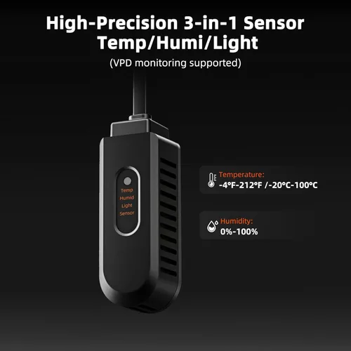 Vista 5 de Spider Farmer Ventilador inteligente de conducto en línea de 4 pulgadas con controlador de temperatura y humedad GGS, control de aplicación