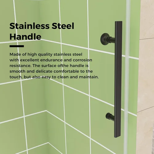 Vista 5 de DELAVIN Puerta de ducha sin marco de 48 pulgadas de ancho x 75 pulgadas de alto, puerta de ducha deslizante con vidrio templado certificado SGCC