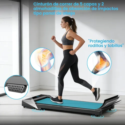 Vista 3 de Walking Pad Treadmill for Home - Under Desk Walk Pads with Remote Control Mini Running Portable Electric Machine Adjustable Slim Compact with