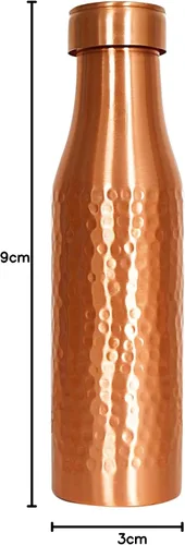 Vista 10 de Botella de agua de cobre de 34 onzas, botella de agua grande de cobre para beber, recipiente multicolor ayurvédico 100% puro para botella de tapa a